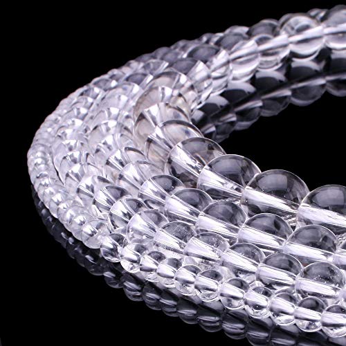 RUBYCA Natural AAA Grade Quartz Crystal Clear Translucent Round Beads Jewelry Making (1 Strand 6mm) - color: Round Translucent, size: 6mm