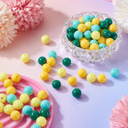 100 Pcs 11.5-12mm Bubblegum Beads Opaque Acrylic Chunky Loose Spacer Round Focal Beads for Jewelry Making Bracelet Necklace Keychain Craft Art Making,Hole:1.8mm,Dark Green - color: Dark Green