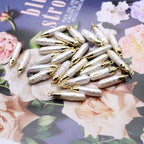 10PCS Natural Pearl Pendants Irregular Multiple Shapes Cultured Freshwater Baroque Pearl Charms for Jewelry Making Gift - color: 30x6mm
