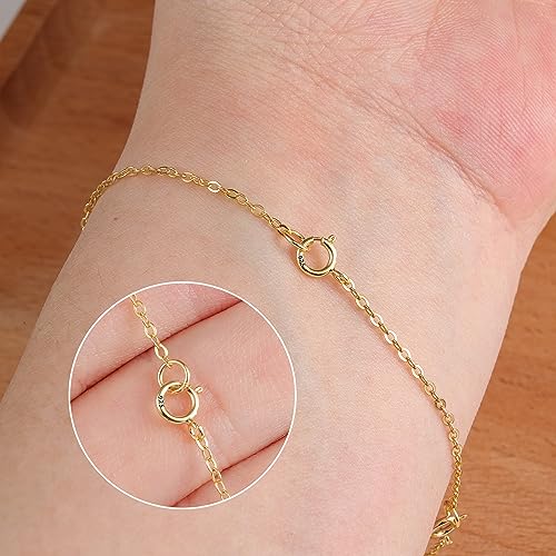 3 Pcs 925 Sterling Silver Necklace Extenders for Women Durable Strong Removable Necklace Bracelet Anklet Extension Jewelry Making Chains - color: 2 4 6 Inch, Gold