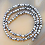 AD Beads Natural Faceted & Smooth Metallic Hematite Round Gemstone Loose Beads 16" 2mm 3mm 4mm 6mm 8mm 10mm (4mm, Metallic Silver (Smooth)) - color: Metallic Silver (Smooth), size: 4mm