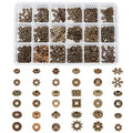 PH PandaHall 540pcs Tibetan Spacer Beads 18 Style Antique Bronze Metal Bracelet Beads Flower Geometric Alloy Jewelry Bead Spacers for Bracelet Necklace Jewelry Making DIY Craft 5-9mm - color: 18 Styles Antique Bronze - 540pcs