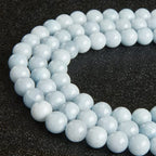 60pcs 6mm Natural Aquamarine Beads Gemstone Beads Round Loose Beads for Jewelry Making - color: Aquamarine, size: 6mm
