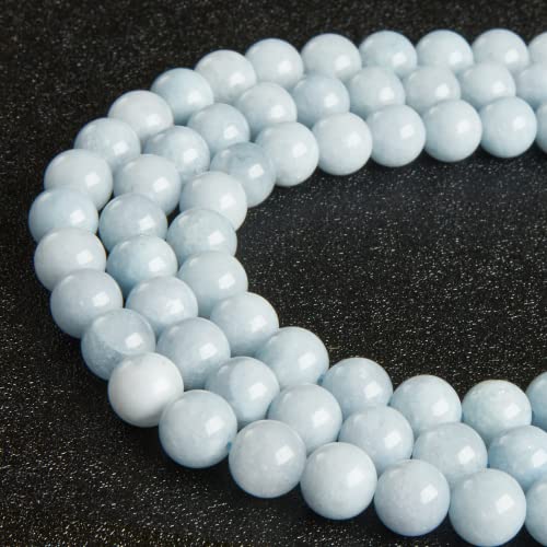 100pcs 10mm Aquamarine Beads Natural Gemstone Beads Round Loose Beads for Crafting and Jewelry Making - color: Aquamarine, size: 10mm