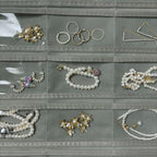 1 Pack Hanging Jewelry Organizer 80-Pocket Dual-sided Jewelry Storage for Earring Necklace Bracelet Ring Travel Holder, Gray - color: Gray