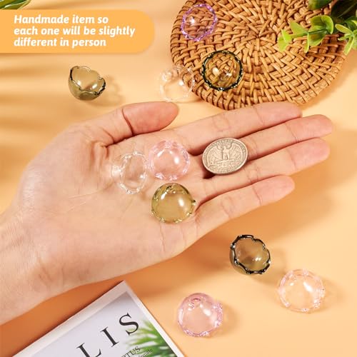 FASHEWELRY 10Pcs Glass Flower Beads Caps 5 Colors Clear Wind Bell Beads 21mm Glass Fishing Bead Jellyfish Bead for Wind Chimes Craft Jewelry Making - color: 5 Colors Bell Flower Beads