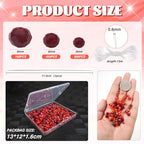 TOAOB 1000pcs Briolette Crystals Glass Beads 4mm 6mm 8mm Rondelle Faceted Spacer Beads Red Loose Beads for Bracelets Necklace Earrings Jewelry Making - color: Red