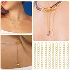 100 PCS Chains Extender for Jewelry Making Gold Necklace Extender Bracelet Chain Extension Tails for Necklaces, Bracelets, Anklets, Key Chains Removable - color: Gold