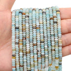 BONNY BOXX 1 Strand (150PCs) Natural 2 * 4mm Amazonite Rondelle Beads, Natural Abacus Disk Stone Beads Loose Spacer Gemstone for DIY Bracelet Necklace Jewelry Making - color: Amazonite, size: 2*4MM