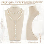Kigley 6 Pcs Linen Necklace Display Bust Jewelry Holder Necklace Retail Mannequin Display Stand for Jewelry Selling Vendors Shows (11.4 x 6.9 Inch)