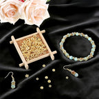 300 Pcs Gold Spacer Beads for Jewelry Making, 6 Styles Zinc Alloy Gold Beads for Bracelets Include Flower Snowflake Donut Bicone Decorative Gold Bracelet Bead for Craft DIY Necklace Earring Supplies