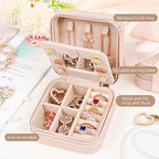 CHMI Personalized Jewelry Box for Women and Girls - Travel Essential and Birthday Gift - Bridesmaid Gift - Initial Pink J - color: Champagne Pink, size: J