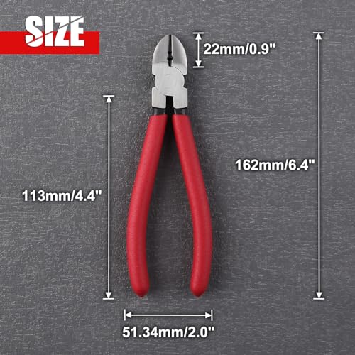 6 Inch Diagonal Cutting Pliers with Wire Stripping Holes Precision Side Cutter Sharp Diagonal Cutters Compact Wire Cutters Floral Wire Cutter for Crafting Wire Plastic Floral Cutting - style: Diagonal Cutting Pliers