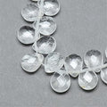 Craftdady 27pcs Faceted Teardrop Natural Crystal Quartz Beads Top Drilled Energy Healing Gemstone Loose Beads Polished Chakra Stone Loose Beads 12x9-10mm for DIY Jewelry Crafts - color: Crystal Quartz