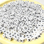 500Pcs Cube Letter Beads X 6X6mm Individual Acrylic Alphabet Beads for Friendship Bracelets Making - color: Square - X