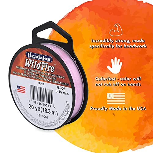 Beadalon Wildfire Ultra - Beading Thread, Beading Supplies for Crafters, Jewelry Makers, Beaders. Braided Fishing Line - size: 0.008 in / 125 yd, style: Black