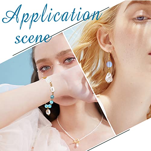 PandaHall 80Pcs Pearl Pendant Connectors, 8 Style Irregular Pearl Bead Links White ABS Plastic Pearl Bead Pendants Pearl Acrylic Links with Golden Pins for Earring Bracelet DIY Jewelry Making