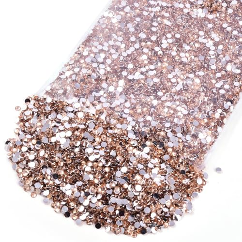 Blinginbox 50000pcs Flatback Rhinestones,Resin Non Hotfix Rhinestones Large Quantity Wholesale for Crafts DIY Creative Design,Clothes,Makeup,Nail Art (2mm=0.08", Champagne) - color: Champagne, size: 2mm=0.08"