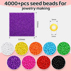 IOOLEEM Purple Seed Beads, 4000+ pcs 3mm Glass Beads for Jewelry Making, Bracelets - color: Purple, size: 3mm / 4000pcs