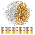 1000 Pcs Crimp Tube Beads for Jewelry Making, 2x2 mm Gold and Silver Round Crimp Beads, Plated Brass Tube Bead, Crimping Bead, Column Stoppers to Secure The Ends of Jewelry Strings, DIY Bracelet