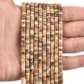 300pcs Natural Picture Jasper Heishi Spacer Beads 2x4mm Genuine Real Disc Stone Beading DIY Charm Smooth Loose Gemstone Beads for Jewelry Making Bracelets Necklaces Earrings Crafts - color: Yellow Picture Jasper