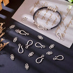 Craftdady 20 Sets Antique Silver S Hook Eye Clasps Tibetan Metal Toggle Clasps Closure End Clasps for Bracelet Necklace Jewelry Making - color: Antique Silver, 24x11mm