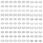 PH PandaHall 100pcs 10 Styles Brass Flower Bead Caps 6/7/8mm Silver Spacer Beads Bead End Caps Flat Spacers Flower Bracelet Beads for Friendship Bracelet Earring Jewellery Making DIY Crafts - color: Silver