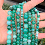 90pcs Adabele AAA Natural Banded Green Agate Healing Gemstone 4mm (0.16 inch) Small Round Loose Beads Gem Stone Spacer GC19-4 - color: Banded Green Agate, size: 4mm (90pcs/1 Strand)