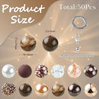 DanLingJewelry 50Pcs 20mm Coconut Brown Acrylic Bubblegum Beads Brown Focal Beads Large Round Ball Loose Beads for Jewelry Making DIY - color: 50pcs - brown