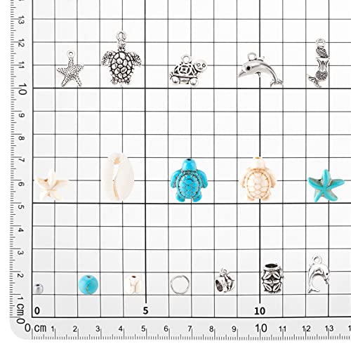 PH PandaHall 292pcs Turquoise Jewelry Making, Boho Ocean Beach Shell Bead Charms Starfish Mermaid Turtle Beads Summer Sea Dangle Pendant for Gift Bracelet Necklace Earring Anklet Craft Jewelry Making - color: Blue