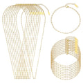 Swyabi 20 PCS Gold Plated Necklace Bracelet Chains Bulk Stainless Steel Paperclip Chain with Extender for Jewelry Making - color: 2.5x6.5mm Gold