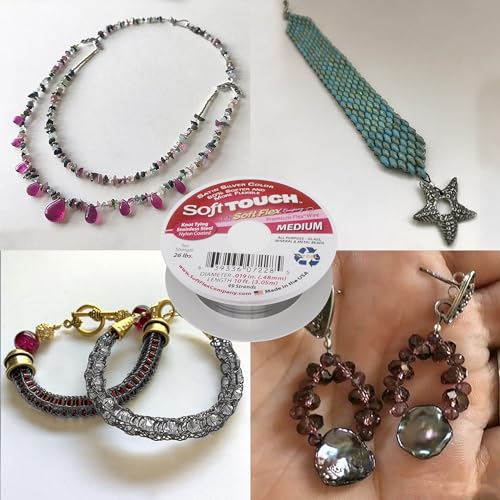 Soft Flex 49 Strand Stringing Wire - Flexible Braided - Medium 0.19 Diameter - Jewelry Making Bead Wire - Satin Silver - style: 10 Feet