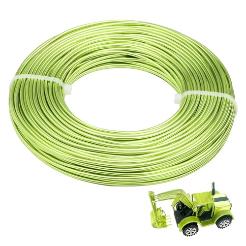 12 Gauge Aluminum Wire 100FT, 2mm Bendable Metal Anodized Aluminum Wire for Sculpting Jewelry Making Crafts Wreath Beading Floral(Fluorescent Green) - color: Fluorescent Green