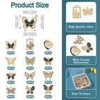 Craftdady Crystal Rhinestone Pendants Butterfly Heart Rhombus Bowknot Earring Charms Alloy Enamel Metal Pendants Light Gold Bracelet Charms for DIY Craft Necklace Jewelry Making - color: Black Butterfly