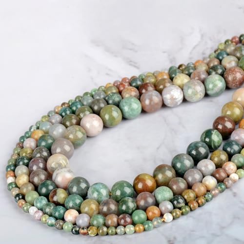 4mm 200pcs Natural Stone Round Beads Indian Agate Genuine Stone Beading Loose Gemstone DIY Charm Smooth Beads for Bracelets Necklaces Earrings Hole Size 1mm (Indian Agate 4mm) - color: Indian Agate, size: 4mm