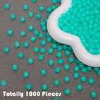 BONNY BOXX 1000PCs 6MM Jelly Peacock Green Acrylic Round Beads, Smooth Transparent Acrylic Balls, Plastic Resin Gumball Bubblegum Chunky Beads for Necklace & Bracelet Making, Crafting Supplies - color: Jelly Peacock Green, size: 6MM