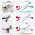 Pliers for Jewelry Making, Shynek Jewelry Pliers Set Includes Needle Nose Pliers, Round Nose Plier and Wire Cutters, Jewelry Making Tools for Jewelry Repair, Wire Wrapping, Beading and Crafts - style: Frosted Non-Slip Handle