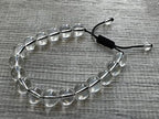 GAF TREASURES Grade A ++ Gemstone Round Bead Adjustable Bracelet 10mm, Genuine Crystal Bead Bracelet, Gift for Men & Women - color: Clear Quartz