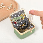 Zivyes Mini Jewelry Box Travel Small Coin Purse Organizer Case Genuine Leather Tiny Size (B-green) - color: B-Green-Standard