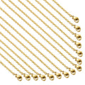 20 Pack Necklace Chains Gold Plated Stainless Steel Cable Chain Necklace Bulk for Jewelry Making, 20 Inches - size: 20 Inches