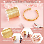BENECREAT 24 Gauge 87 Yards Jewelry Beading Wire Light Gold Tarnish Resistant Copper Wire for Beading Wrapping and Other Jewelry Craft Making - color: Light Gold, size: 24 Gauge