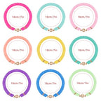 JIASHUYEYE Preppy Bracelets for Teen Girls - Stackable Boho Surfer Friendship Bracelets Set for Little Girls & Women - style: 9Pcs - Smiley Face B
