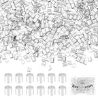 Beebeecraft 1 Box 1000Pcs Tube Crimp Beads 925 Sterling Silver Plated Brass Stopper Crimping Bead Column Positioning Beads for Jewelry Making DIY Crafts Findings, Tiny 2x2mm - color: Silver