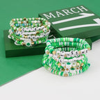 Twinfree Bohemia Beaded Bracelet for Women, Polymer Clay Stretch Bracelets - color: color 15