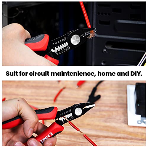 KAIWEETS Wire Cutters 6-Inch Flush Pliers with Supplementary Stripping, Cutting Pliers, Handy and Slim Diagonal Cutters, Sharp Snip - color: Kws-102