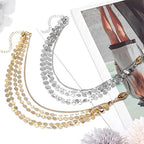 Yean Gold Sequins Head Chain Bohemian Hair Jewelry Headpiece Forehead Band Festival Headband Accessories for Women - color: Gold