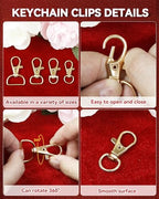 325PCS FIVEIZERO Keychain Making Kit - Keychain Clips with Key Ring, Lobster Claw Clasp, Swivel Snap Hook, Jumprings & Extender Chain for Crafts, DIY Projects & Purse Making Supplies (Gold) - color: gold