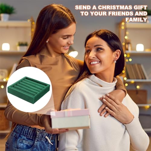 uxcell Stackable Jewelry Storage Tray, Jewelry Tray Drawer Organizer, Small Display Box for Earrings, Necklaces, Rings and Bracelets, Dark Green - color: Dark Green