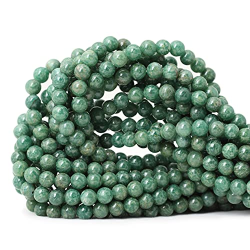 60PCS 6mm Natural African Jade Gemstone Round Loose Beads for Jewelry Making DIY Findings 1 Strand 15" - color: African Jade, size: 6mm