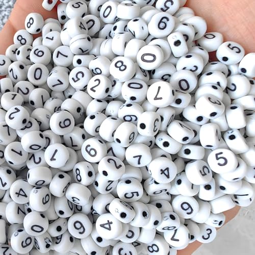 Black Alphabet Beads A-Z 1350+Pcs Letter Bead, Acrylic 4x7mm Round Digit Letter Beads Kits,Bracelets Necklaces DIY Jewelry Making Kits (Black,1350+PCS) - color: Black